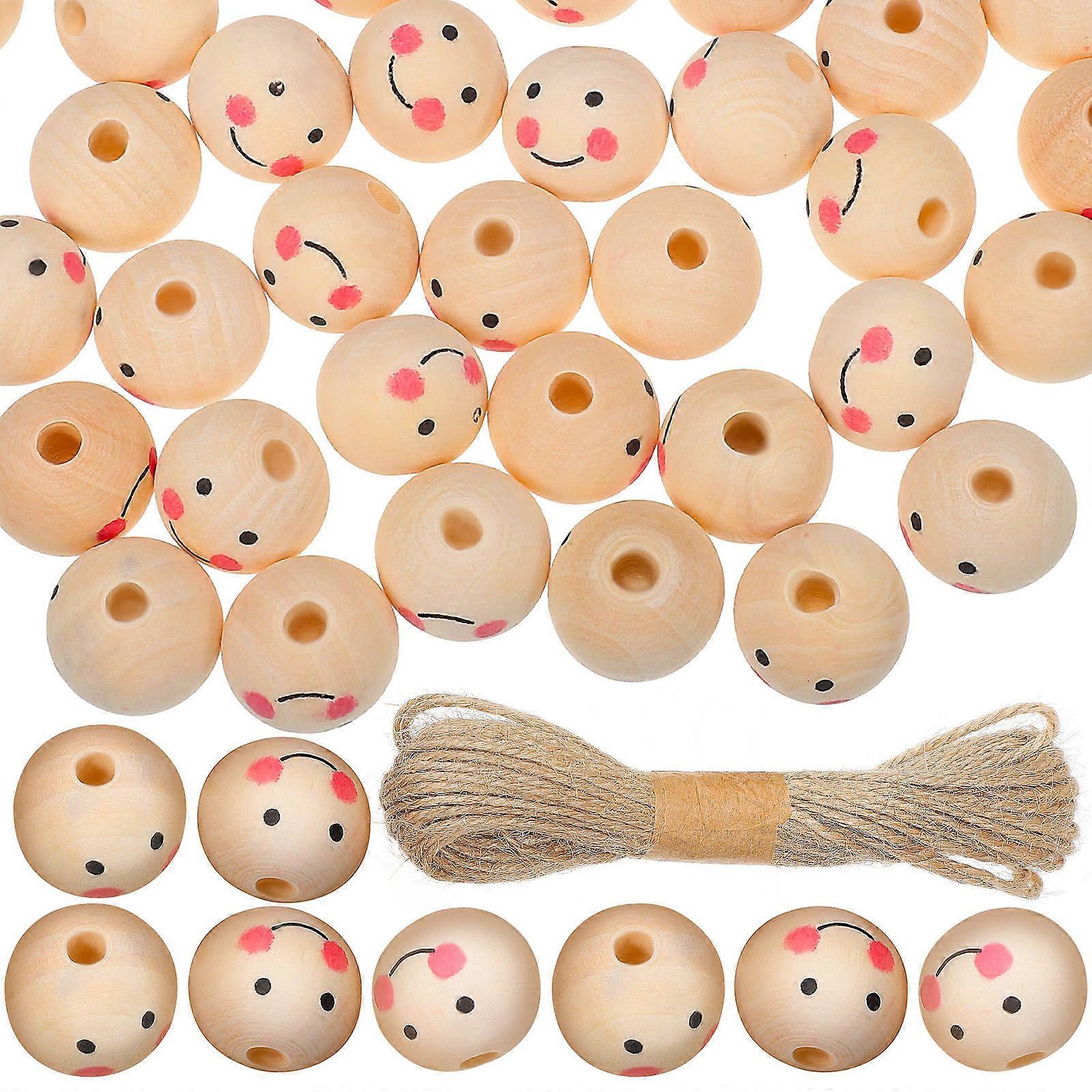 Wood Loose Beads Wooden Beads Backpack Pendants DIY Projects Rustic Style 2.00X2.00X2.00cm 80Pcs