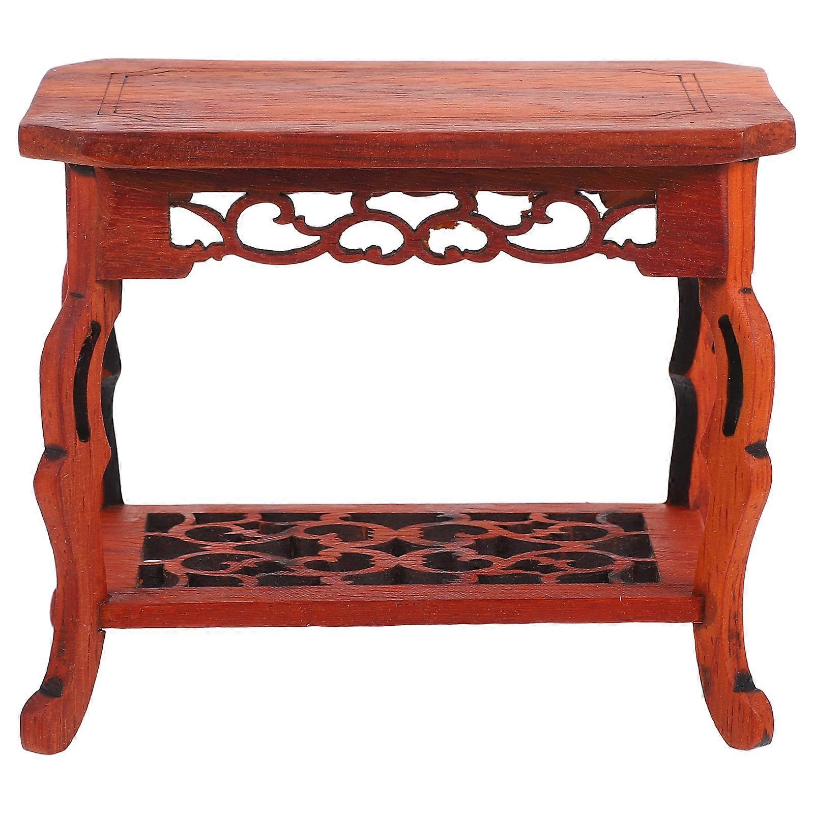 Wooden Carved Pedestal Stand for Indoor Plants, Vases, and Bonsai – Decor Base with Artistic Design