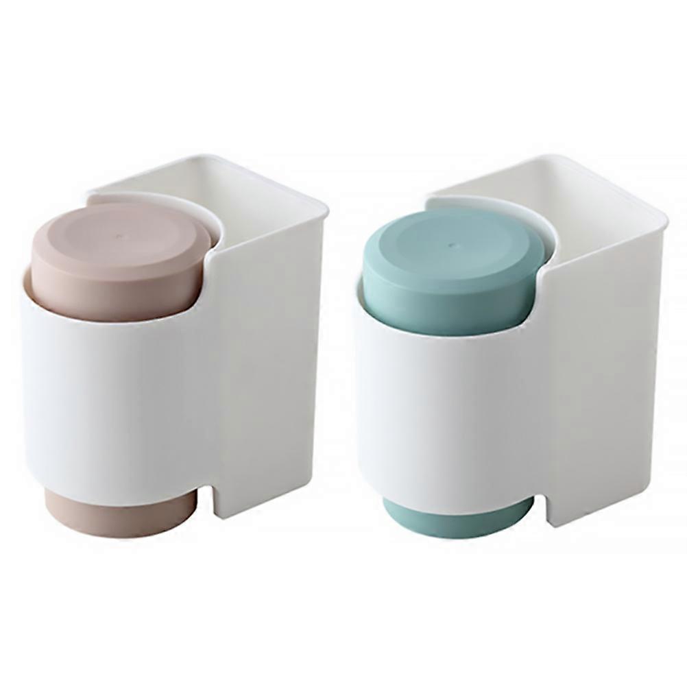 Toothbrush Storage Clip Square Shape Easy to Install Pink 12.00X12.00X8.00CM 2Pcs