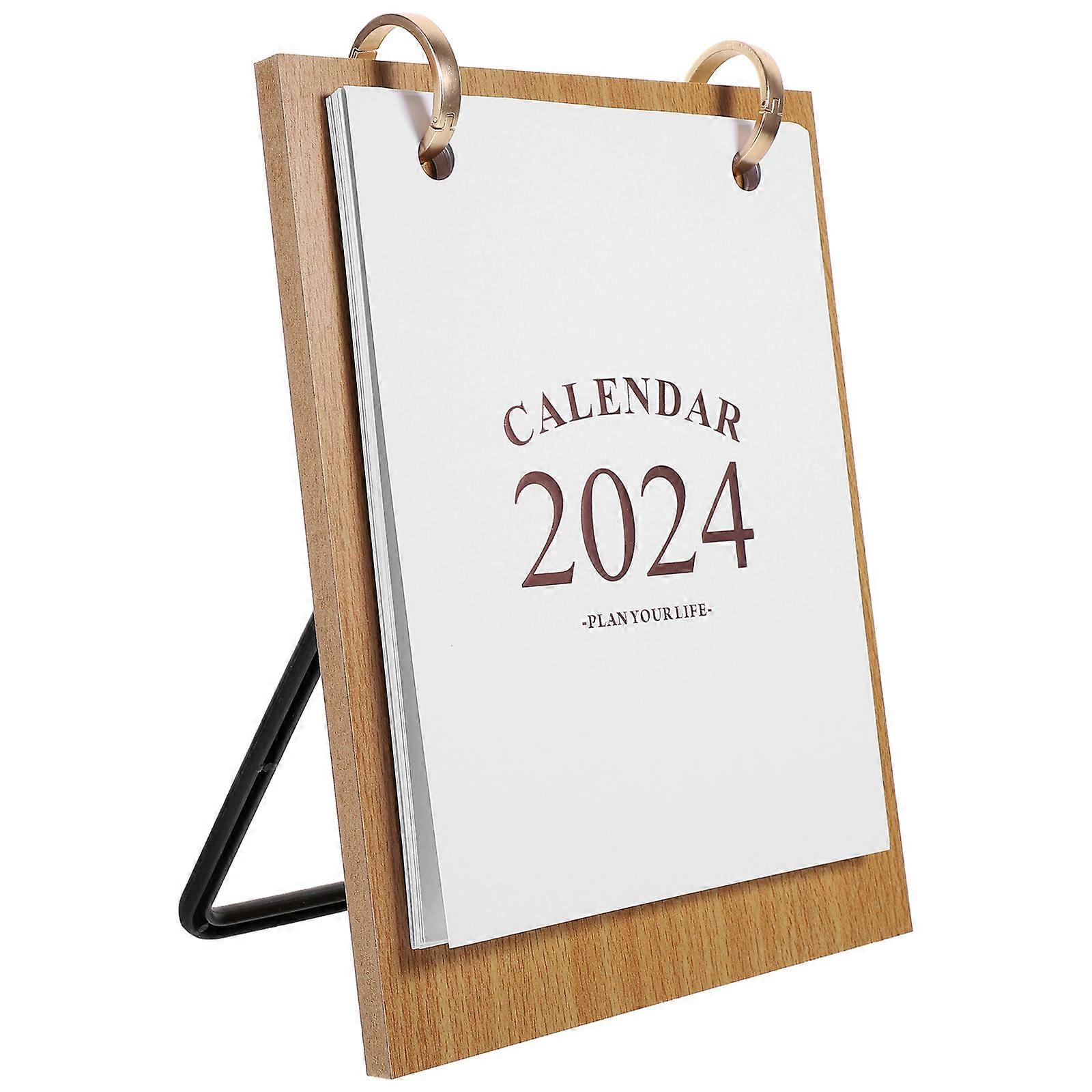 Monthly Standing Calendar Tabletop Calendar for Office Desk Daily Use Rectangular Paper Material 23X16.5X13CM Date Checking 1Pcs