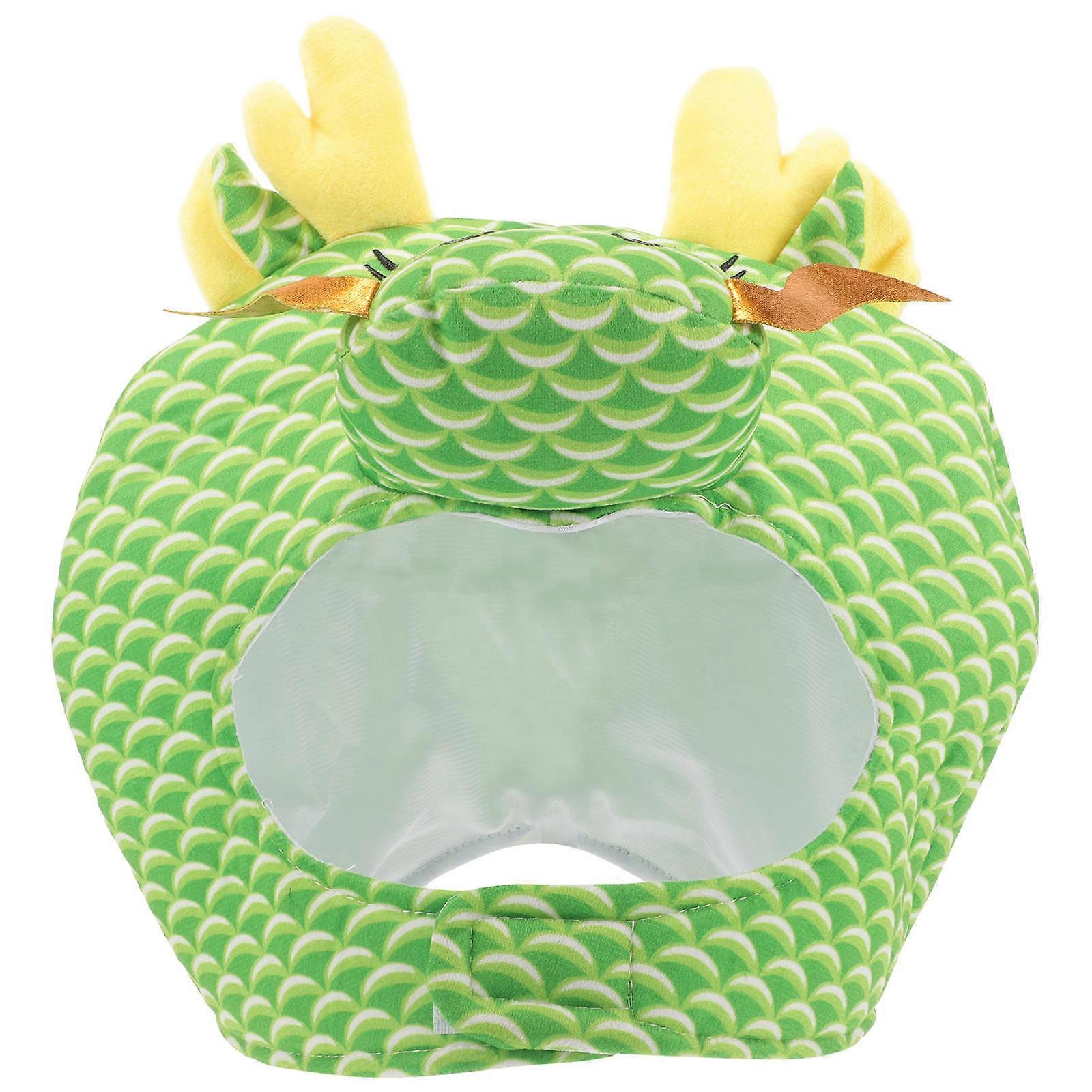 Party Hat Dragon Shape Headwear for Adornment 1 Piece Green Polyester