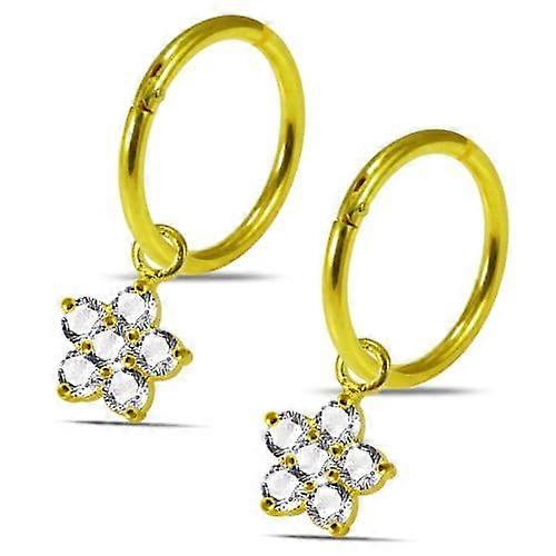 925 Sterling Silver Flower Drop Hinged Clickers