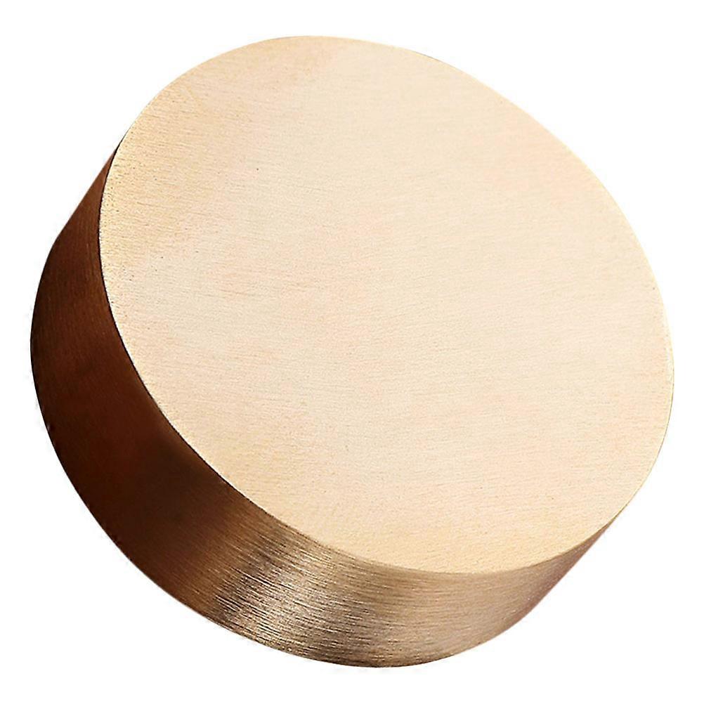 Brass Handmade Calligraphy Flat Block Paperweight for Desk, Durable Round Decorative Office Accessory for Documents and Art Decoration