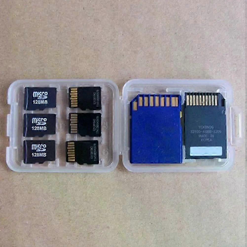 1PC Protector Holder Micro Box Fit For  SD SDHC TF MS Memory Card Storage Case Box Bag Plastic Boxes Transparent