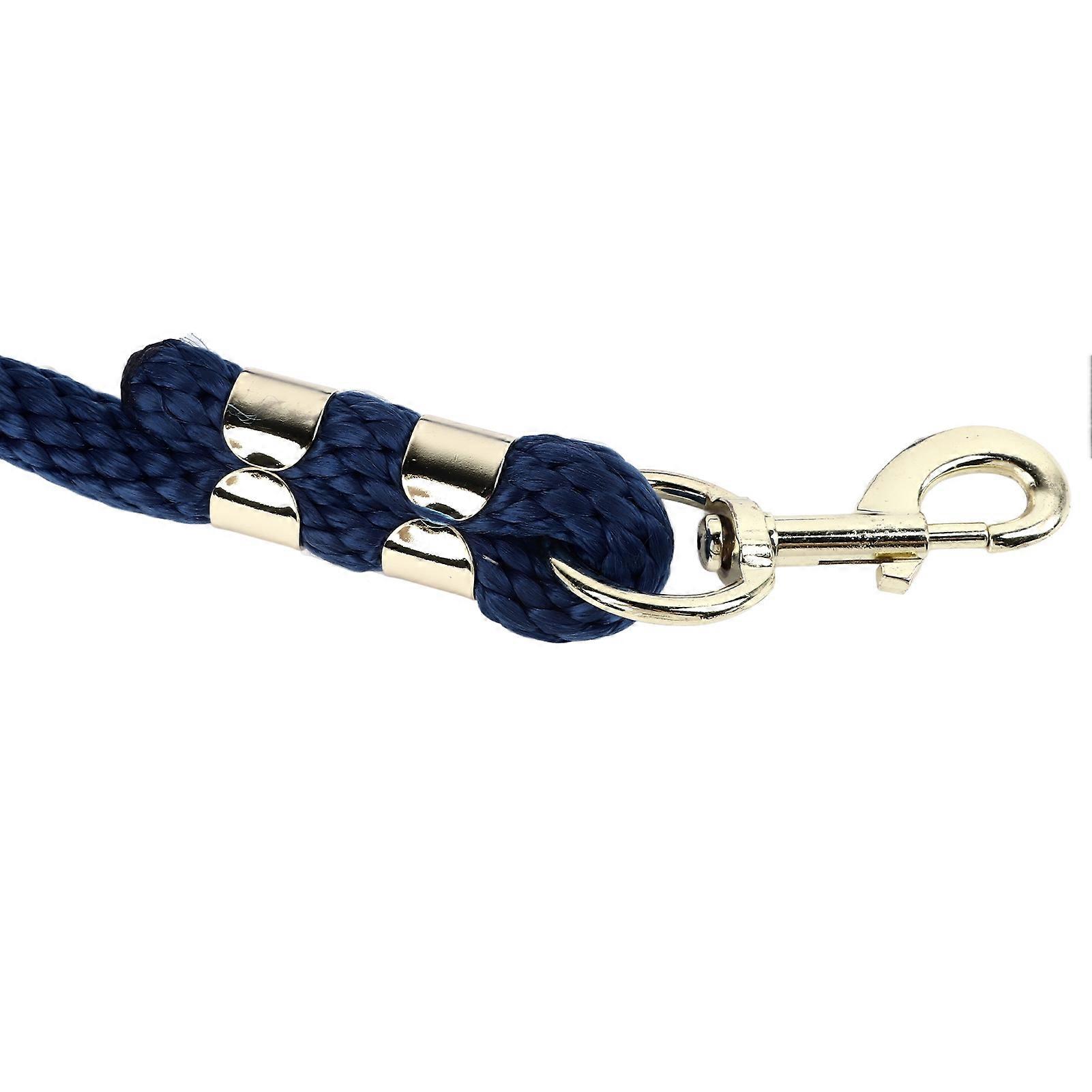 Horse Dressage Lead Rope with Snap Hook, Heavy Duty High Strength Training Rope for Training, Competition and Daily Pulling, 2m, Navy Blue