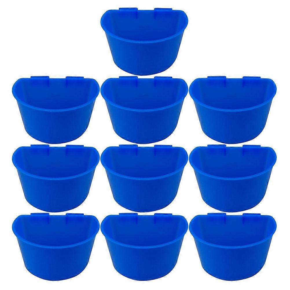 Bird Food Bowl Thicken Plastic Feeding Container Semicircle Shape 10Pcs