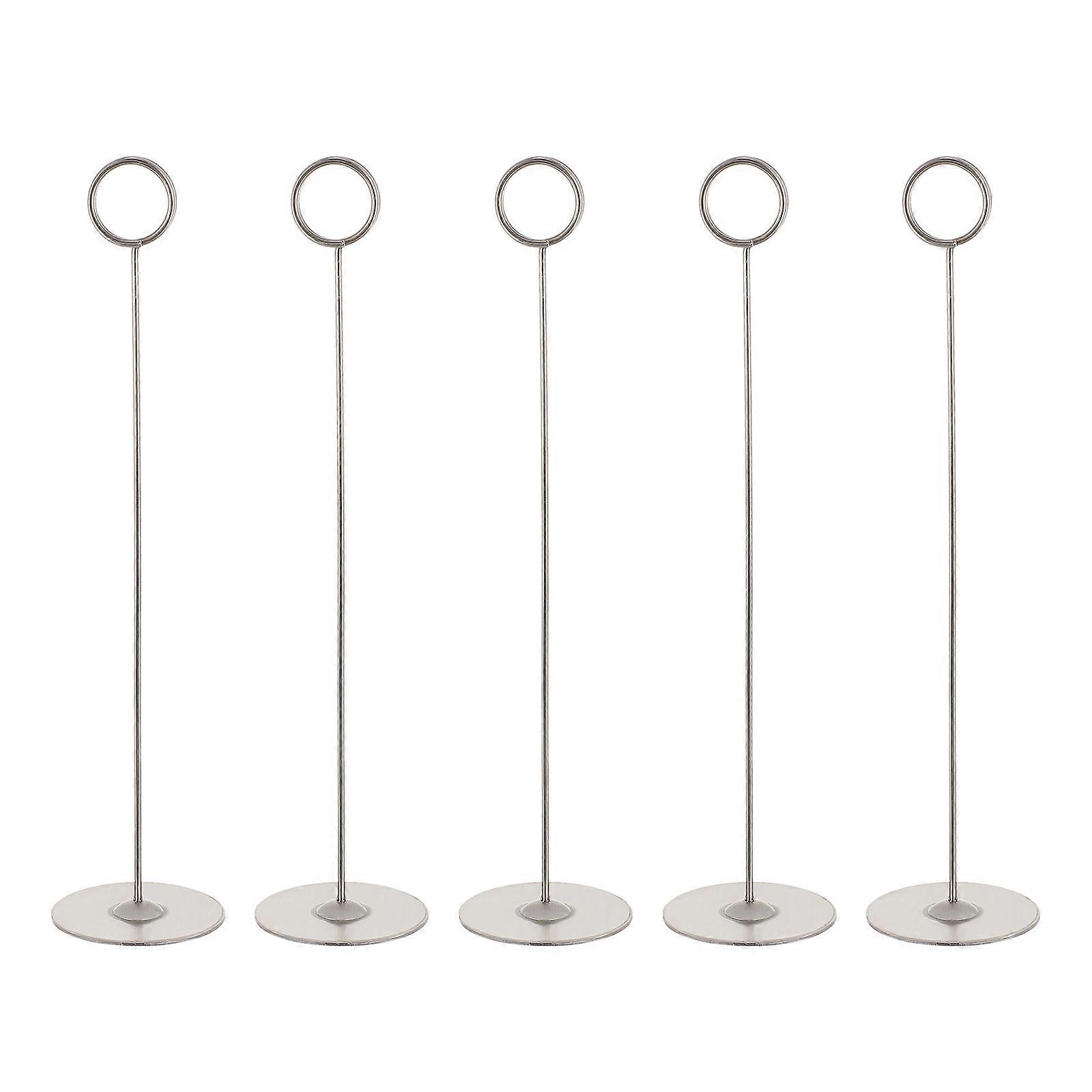 Mariage Carte Stand Table Numéro Titulaire Mariage 11.8X2.8X2.8in Note Afficher Simple Design Argent 5Pcs
