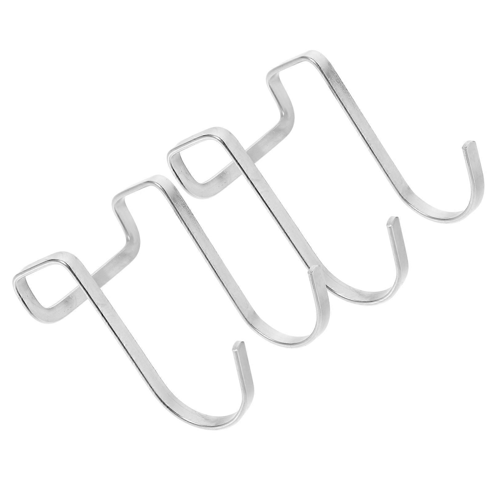 Purse Hooks Door Back Hooks Silver Bathroom Kitchen 2Pcs