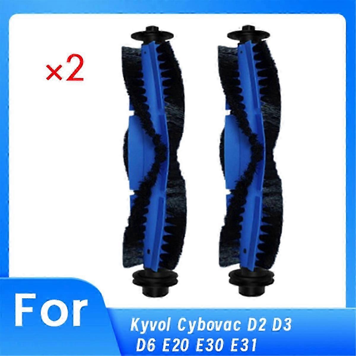 Durable 2 Pcs Roller Brush for Kyvol Cybovac D2 D3 D6 E20 E30 E31 Replacement Set Long Lasting Spare Edition 0627