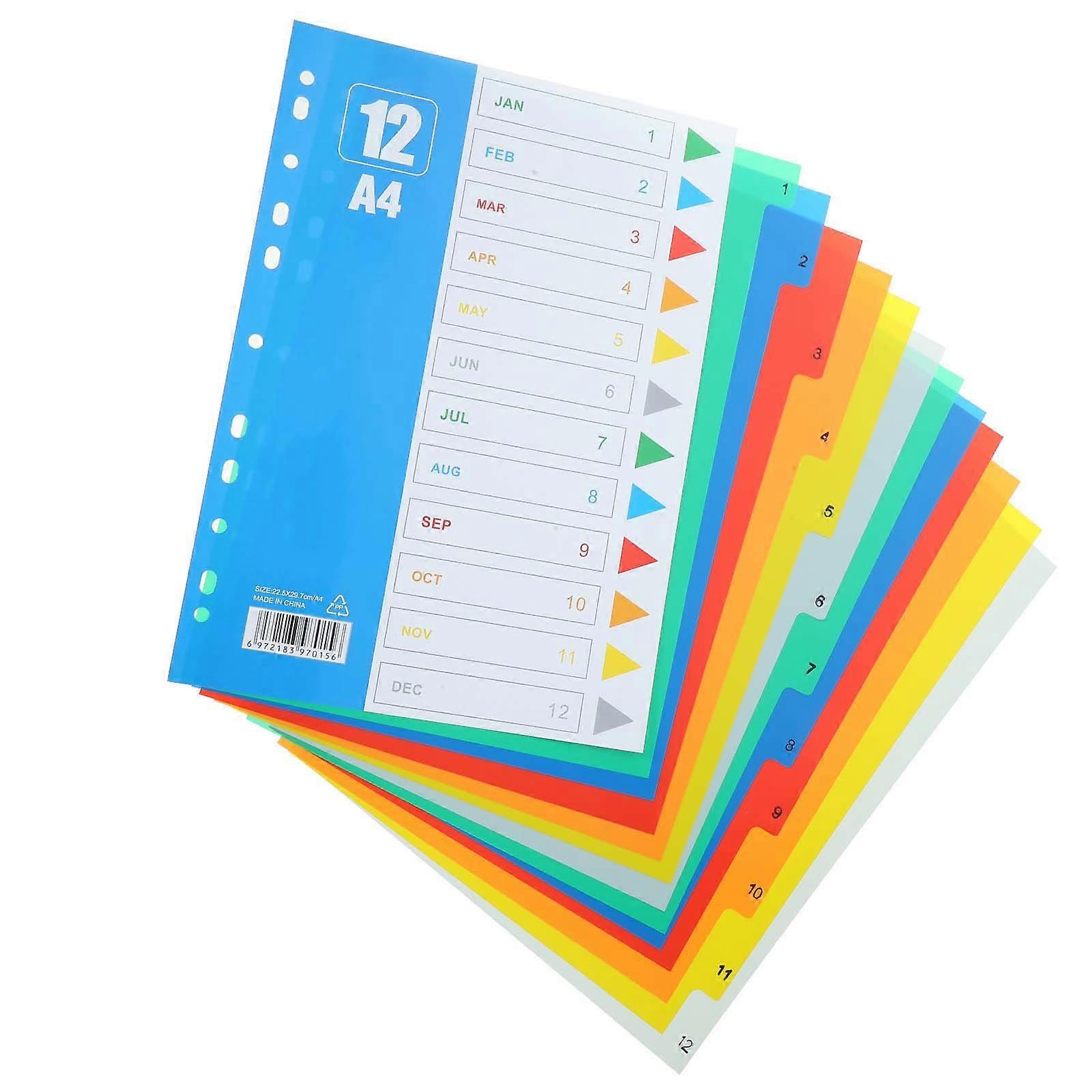 1 Set Office Notebook Dividers Tab Dividers Convenient Binder Tabs Book Accessories (Numbers 1 12)