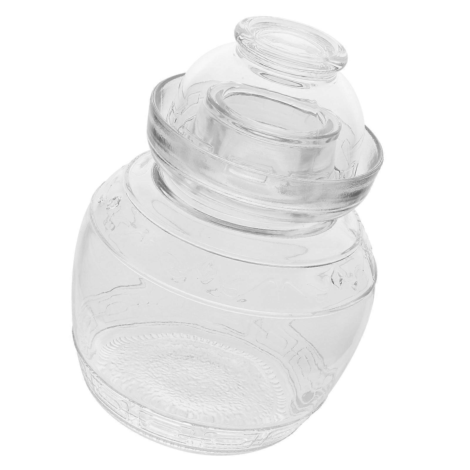Storage Jars With Lids Glass Pickle Jar Kitchen Use 16X11CM Transparent Sealed 1Pack