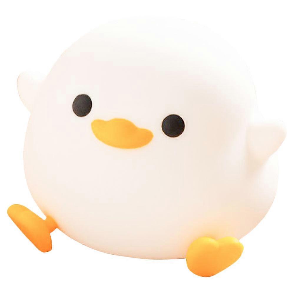 Silicone Night Light Cartoon Duck Lamp Indoor Use 12x10.5cm Adjustable Brightness 1Set