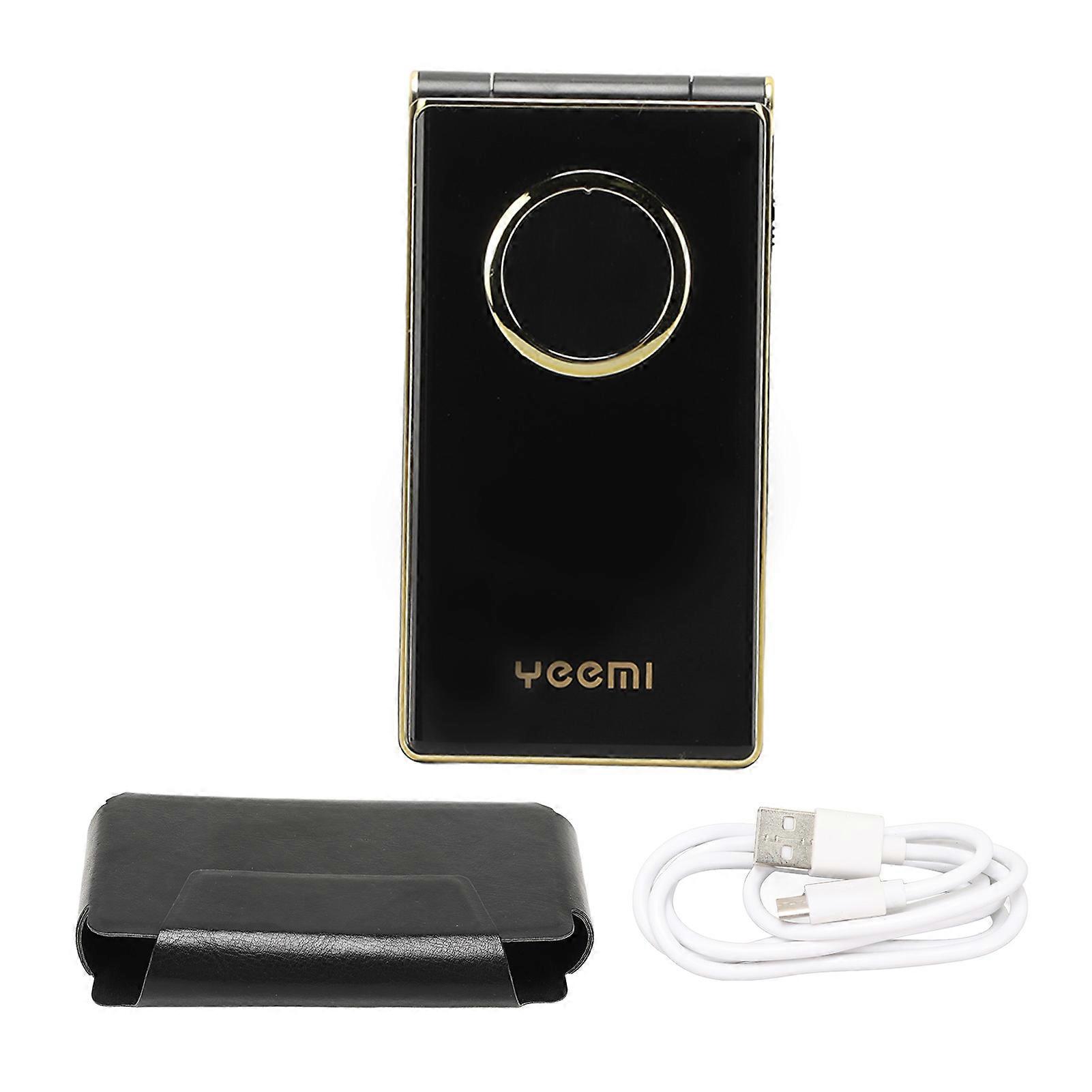 2G Flip Mobile Phone Large Screen Long Standby 5900mAh Dual SIM for Seniors Gold
