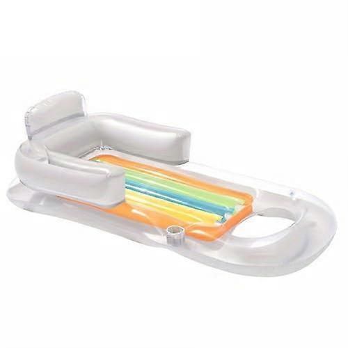 Inflatable Pool Lounger Floating Lounge Chair with Cup Holder White Ref: 7999