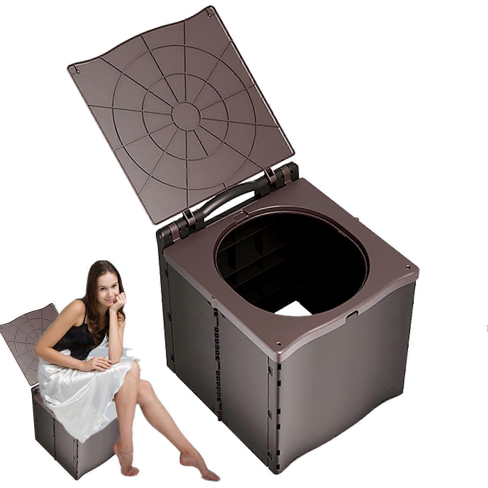 Portable Toilets for Adults - Brown Portable Toilet for Camping, Road Trips, Picnics, and Mountaineering, Lightweight and Durable
