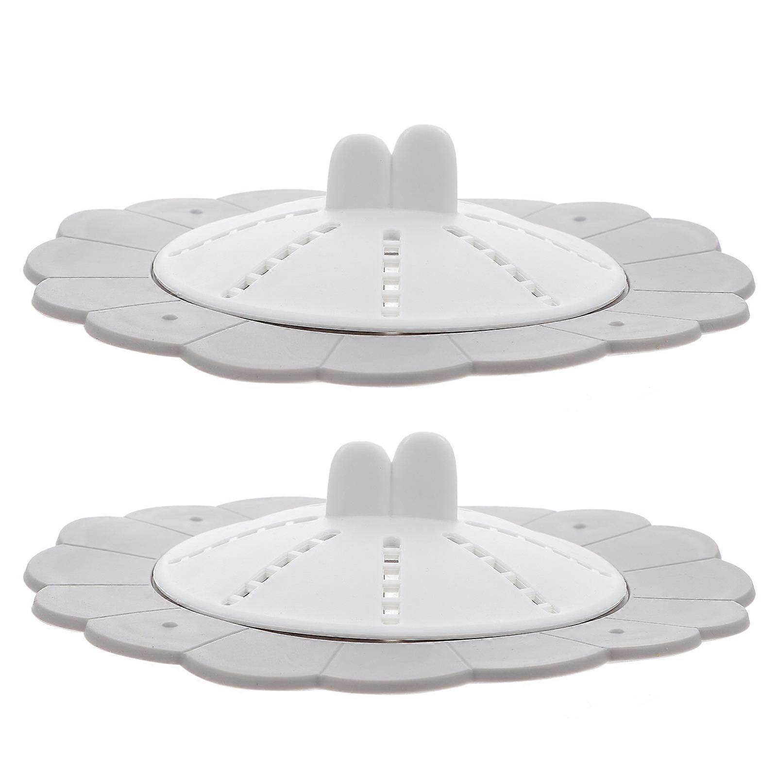Odor Proof Leak Core Floor Drain Covers Sewer Odor Isolation Grey Use 13.7X13.7X3.4CM 2Pcs