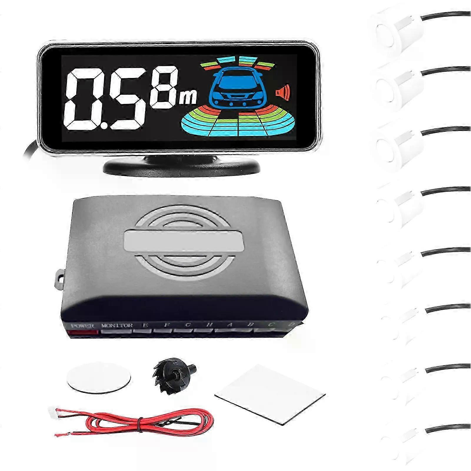 4pcs/8pcs Probes Rear Reversing Radar System with LCD Display for Vehicle Parking Distance Detection and Sound Alert Buzzer