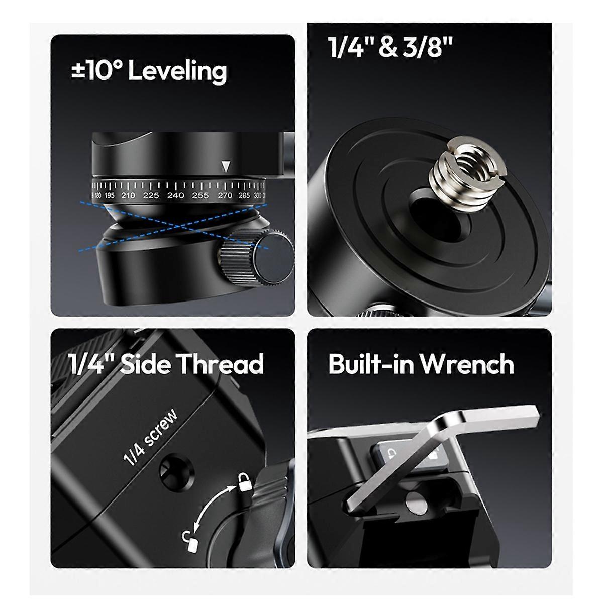 U190 II Fluid Tripod Head Quick Release Ball Head
