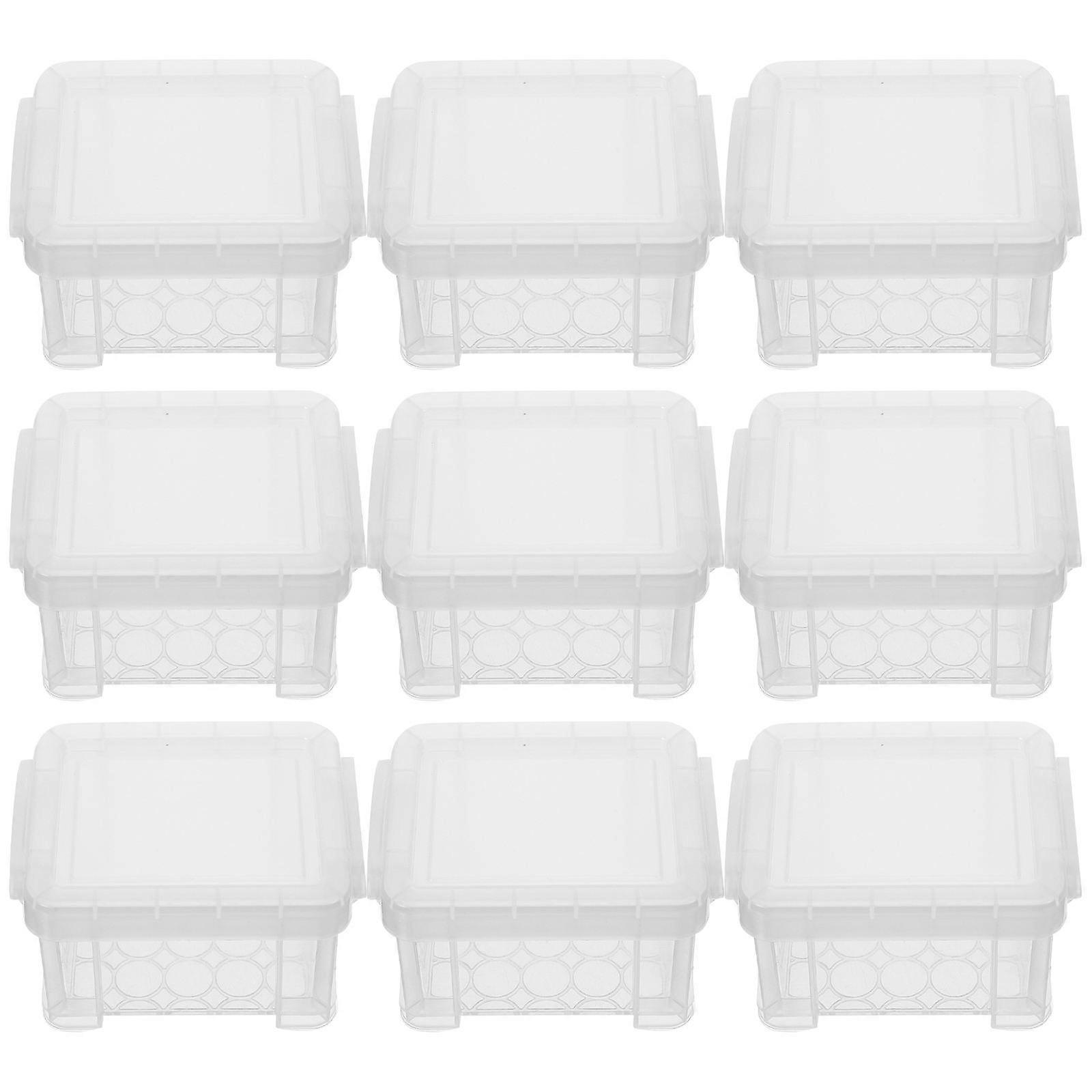 Mini Storage Containers With Lids Plastic Box Small Items Home 3.34X2.55X1.97IN 10Pcs