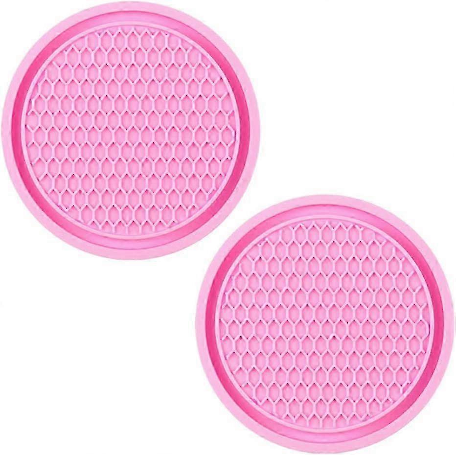 Set of 2 Round Coasters, Suitable for Various Brands, Creative PVC Insulation Pads, Non-Slip Design for Enhanced Stability