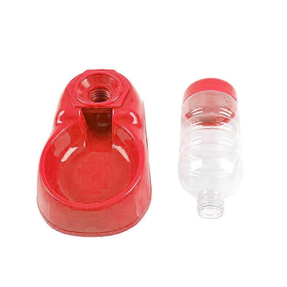 Bouteille d’eau pour chat Distribution automatique d’eau Fournitures pour animaux de compagnie Rouge 350ML Conception stable 1Pack