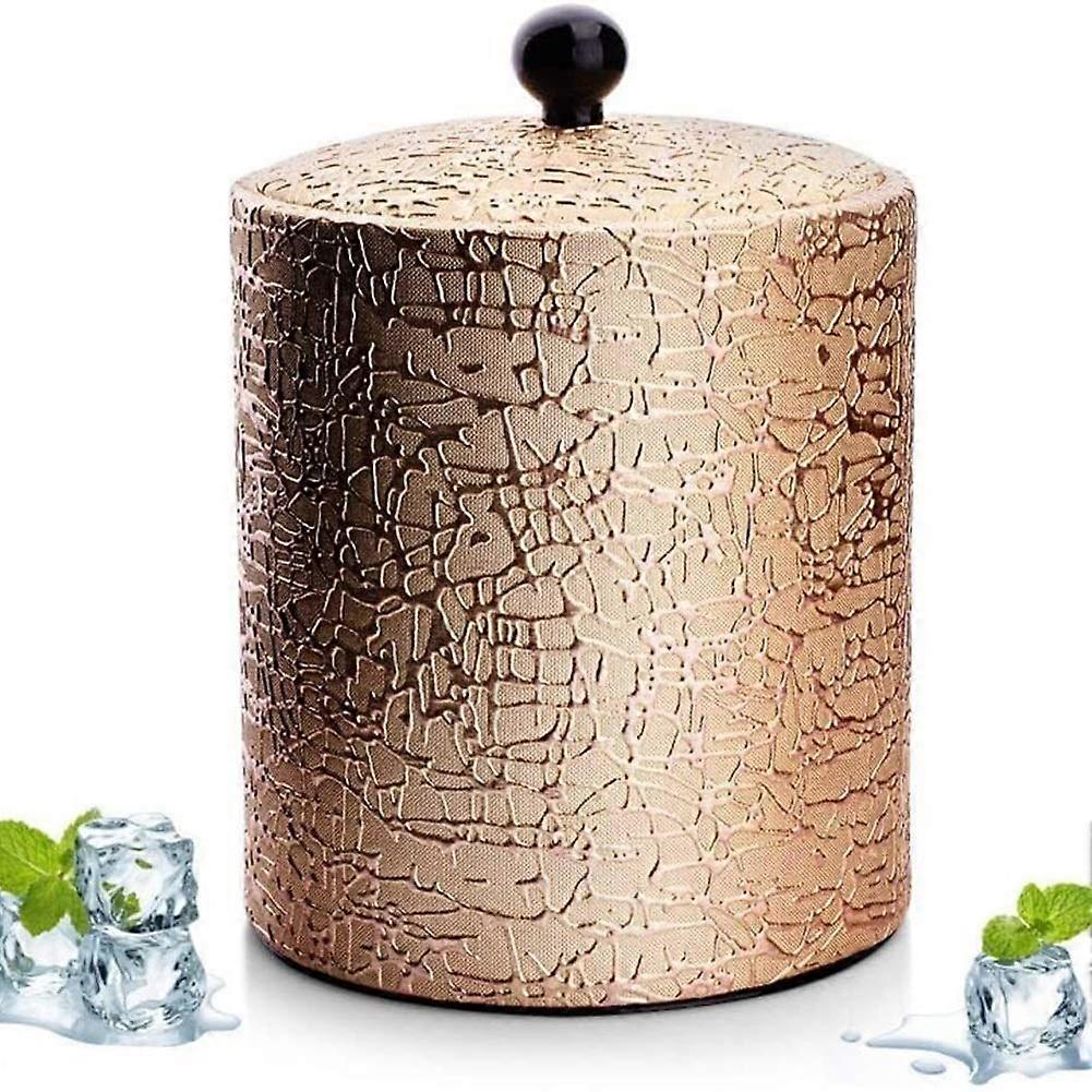 Champagne Ice Bucket Dobbel Veggisolert Rustfritt Stål Drikkekjøler Med Lokk Tang Brett Sølv