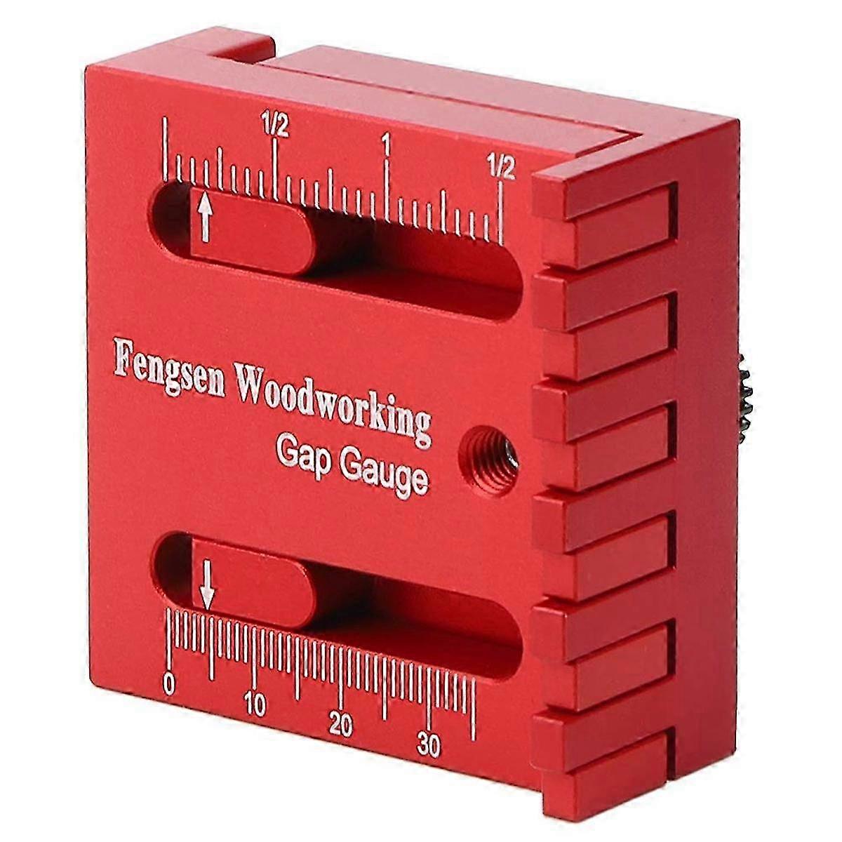 Woodworking Gaps Gauge, Depth Measuring Ruler, Mini Aluminum Alloy Saw Slot Adjuster, Line Ruler Marking Tool