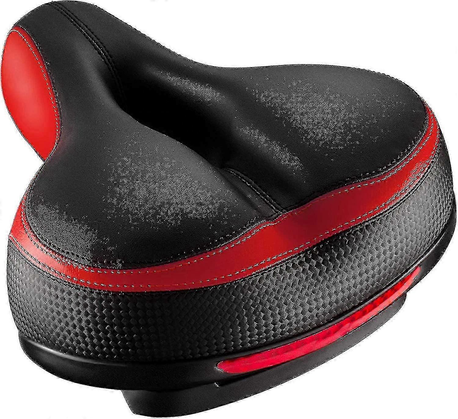 Siège de vélo confortable avec double mousse à mémoire de forme absorbant les chocs, remplacement de la selle imperméable avec bande réfléchissante