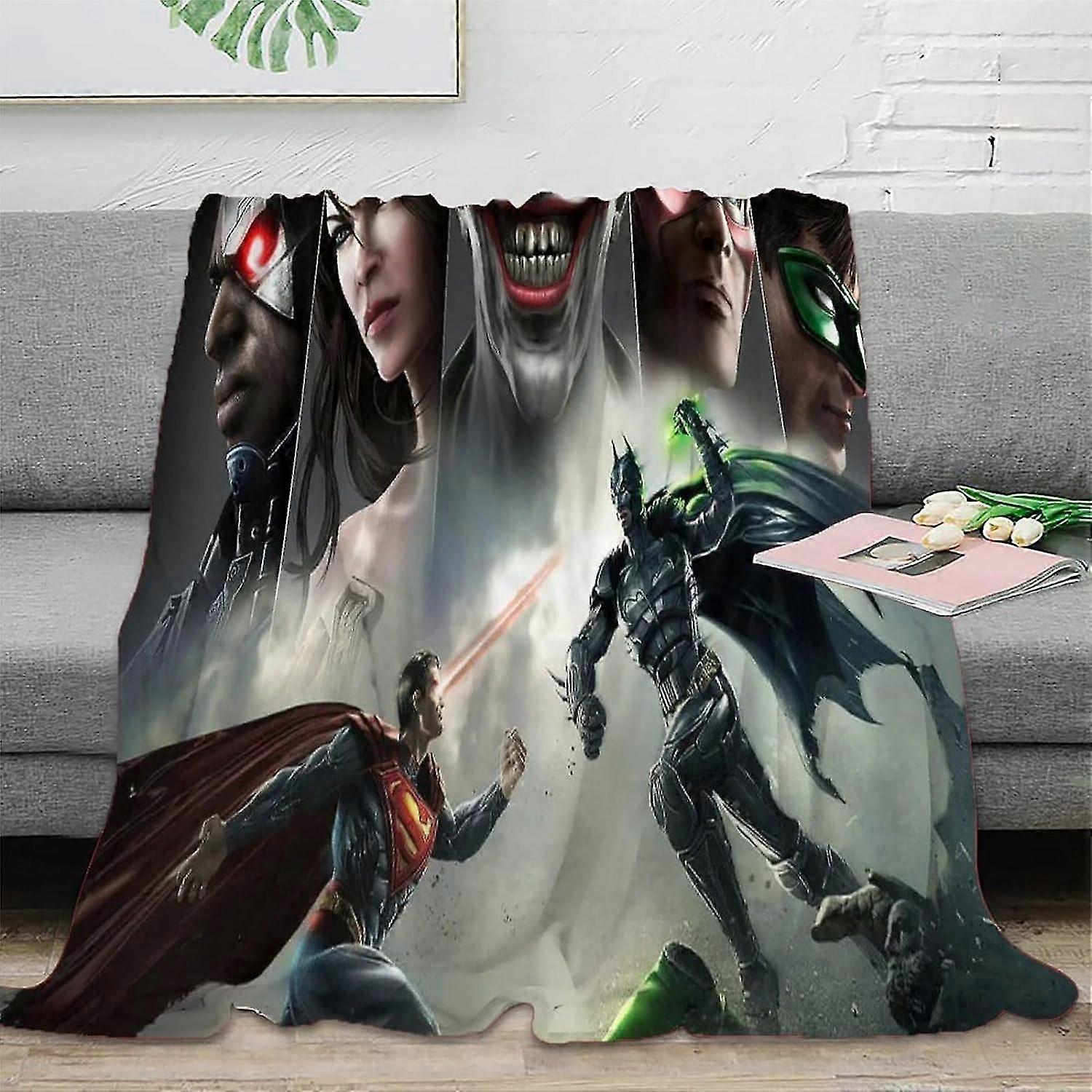 Soft Flannel Throw Blanket with 3D Batman Print - Lightweight, Fluffy, Warm & Comfortable Microfiber Blanket