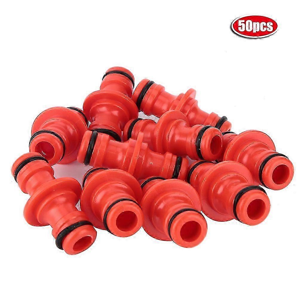 Two-way Joint Hose Tap Connector Garden Irrigation Watering Supplies Water Pipe Adapter (Pack of 50)