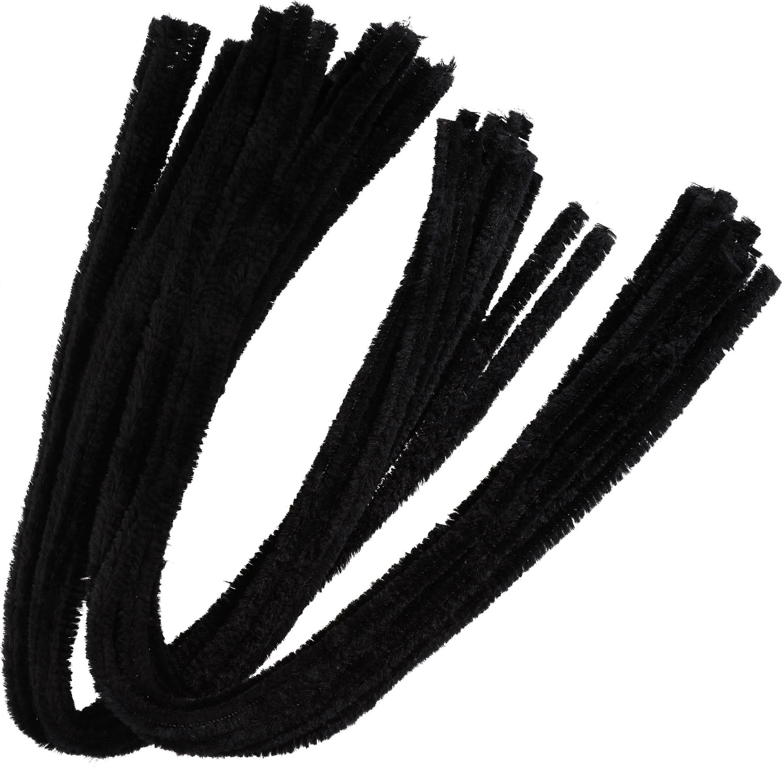 Chenille Wire Pack of 20 Black 50 cm Craft Wire for Bending and Pipe Cleaner Projects