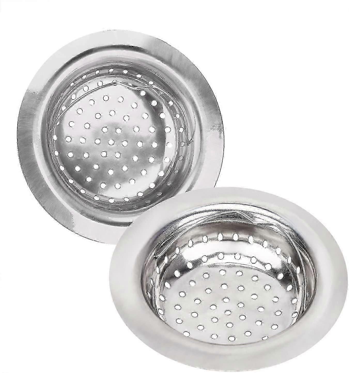 2 PCS Küchenspüle Sieb, Edelstahl Spüle Filter Sieb Hand-gehalten Protector