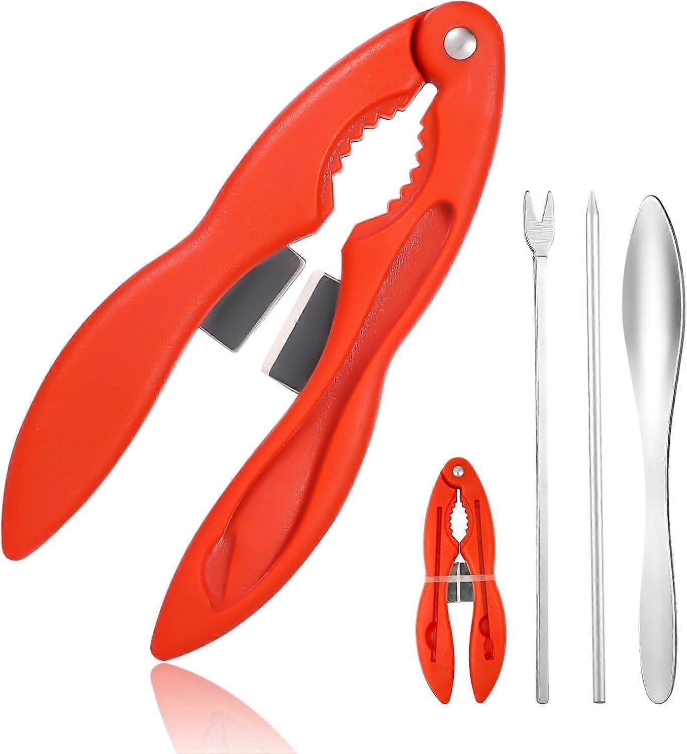 4pcs Crab Tongs and Tools, Multifunctional Lobster Tongs, Useful 3 in 1 Crab Tong Cracker, Strong Seafood Cracker and Lobster Bone Tool