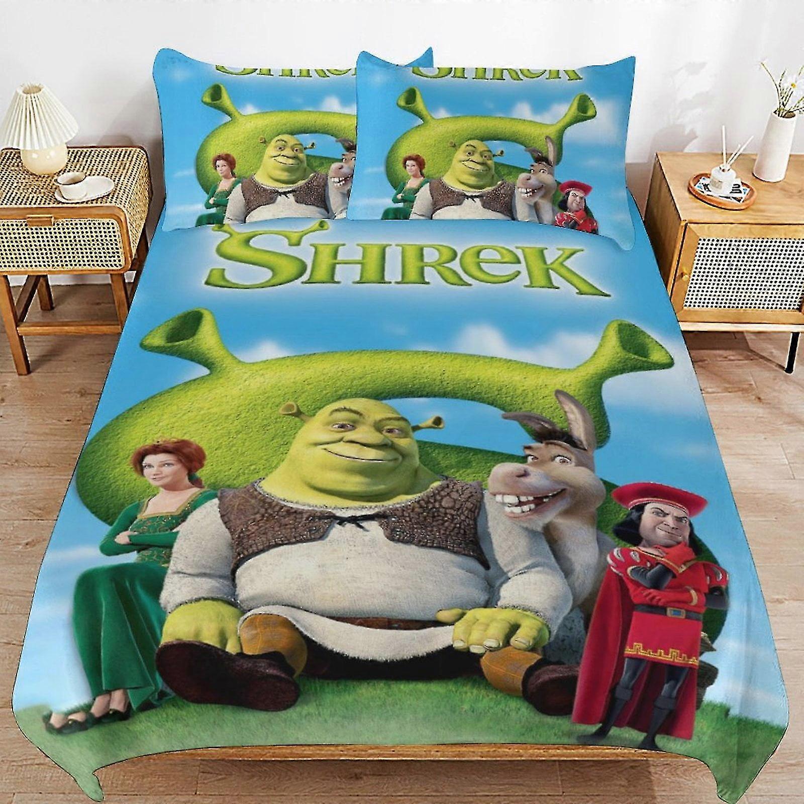 Conjunto de Cama de Desenho Animado Fofo com Impressão 3D - Decoração de Quarto Leve para Crianças, 1 Capa de Edredom e 2 Travesseiros, 86x70
