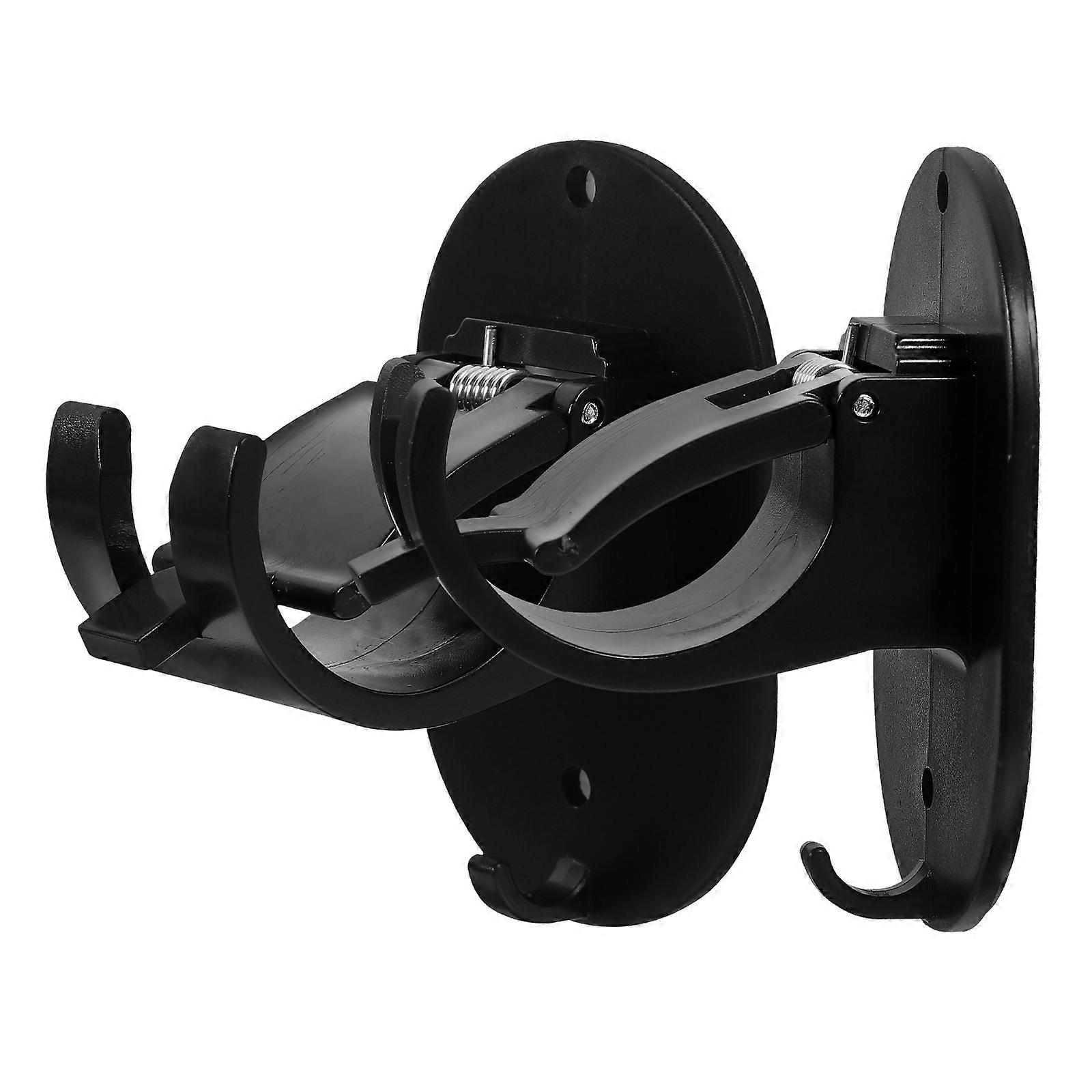 Self Adhesive No Drill Curtain Rod Brackets   2PCS, Stable Holders for Bathroom, Compatible with Various Rod Types, Black Seamless Design for Easy