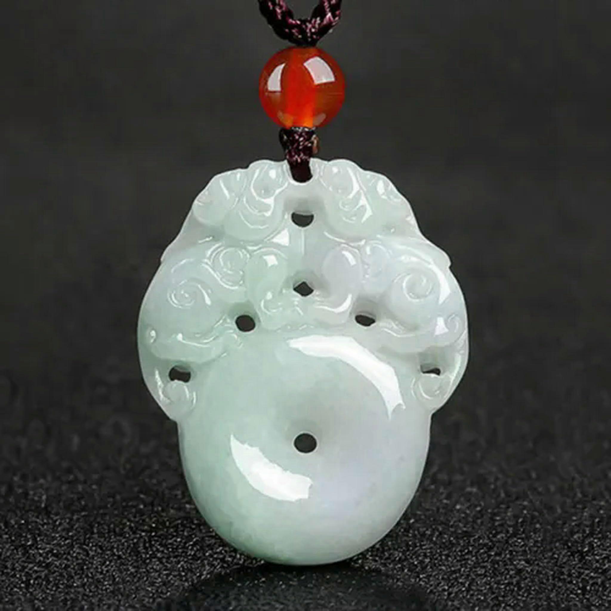 Natural Jadeite Lucky Blessing Circle Pendant Grade A Jade