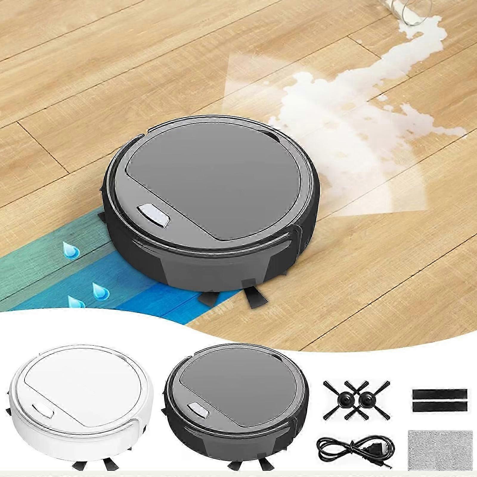 Robot aspirapolvere 3 in 1 con serbatoio dell'acqua/pattumiera/spazzola, bloccato dai capelli, telecomando/app Piccolo robot aspirapolvere e mocio combinato per pavimenti duri/animali domestici