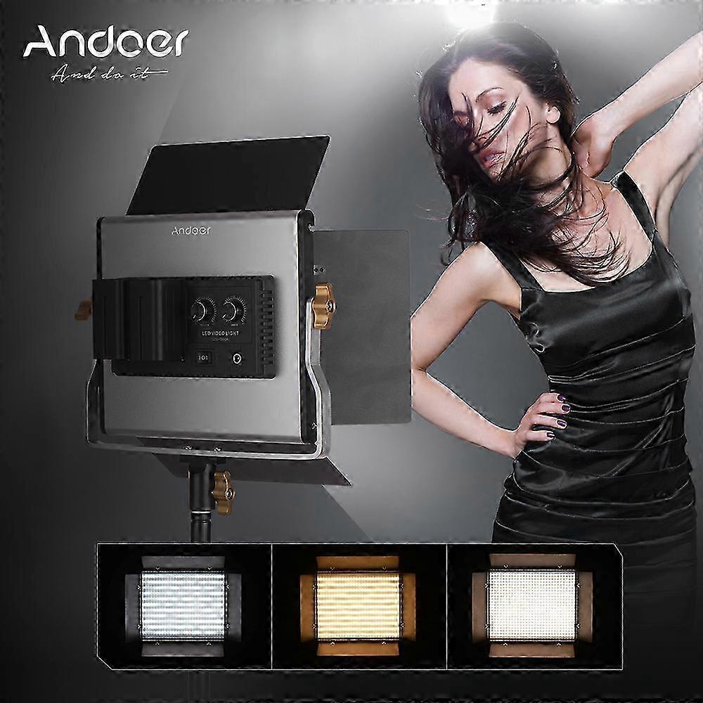 Dimmable Bi-color Led Video Light Kit With U-bracket & Stand For Studio & Outdoor Use