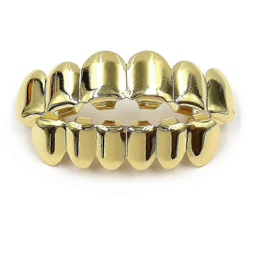 Hip Hop Teeth Grillz Set for European Market, Silver Gold Vampire Fangs Top Bottom