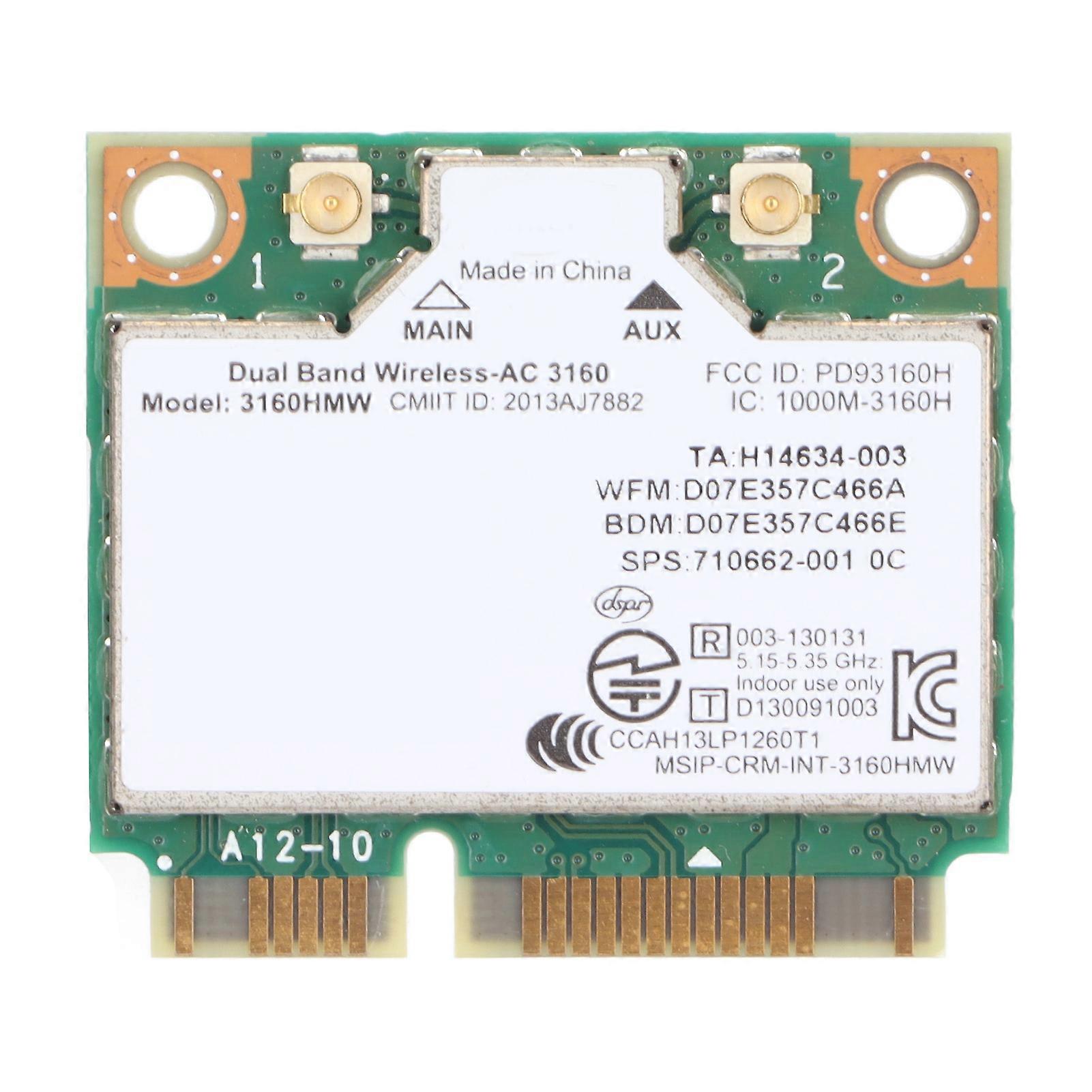 Network 433Mbps Dual Band 2.4G/5G 802.11a/B g/n/ac More Capacity Mini PCIE Wireless Network Card