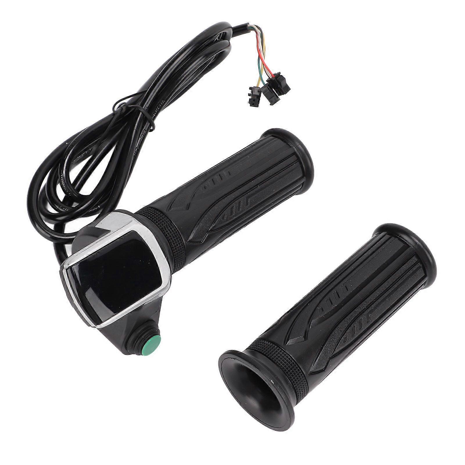 1 Pair Handlebar Throttle Grip Universal LED Display Wire Twist Throttle Accelerator Grip for Electric Bicycle Scooter48V YMQX)