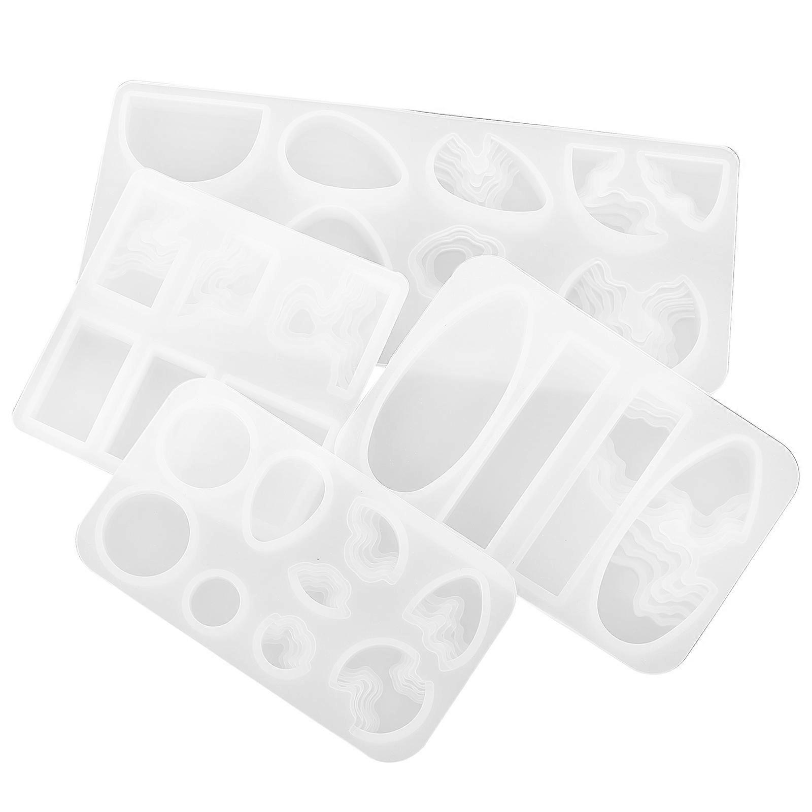Jewellery Silicone Molds Diy Earrings Making Pendants Craft Making Artists Hobbyists White Rectangular 4Pcs