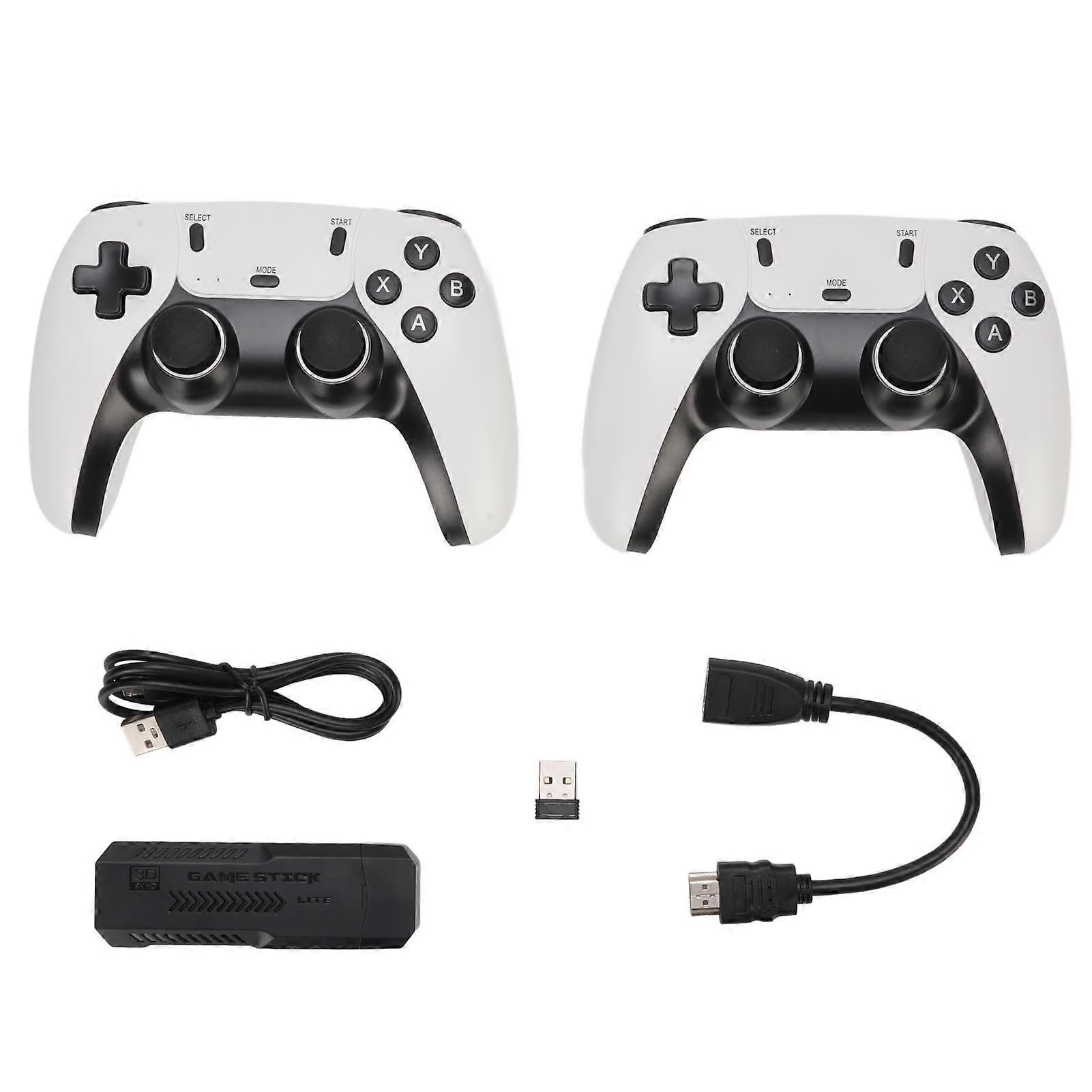 Retro 8K HD Game Console Stick with 2 Controllers, 128GB, Plug and Play for Parties
