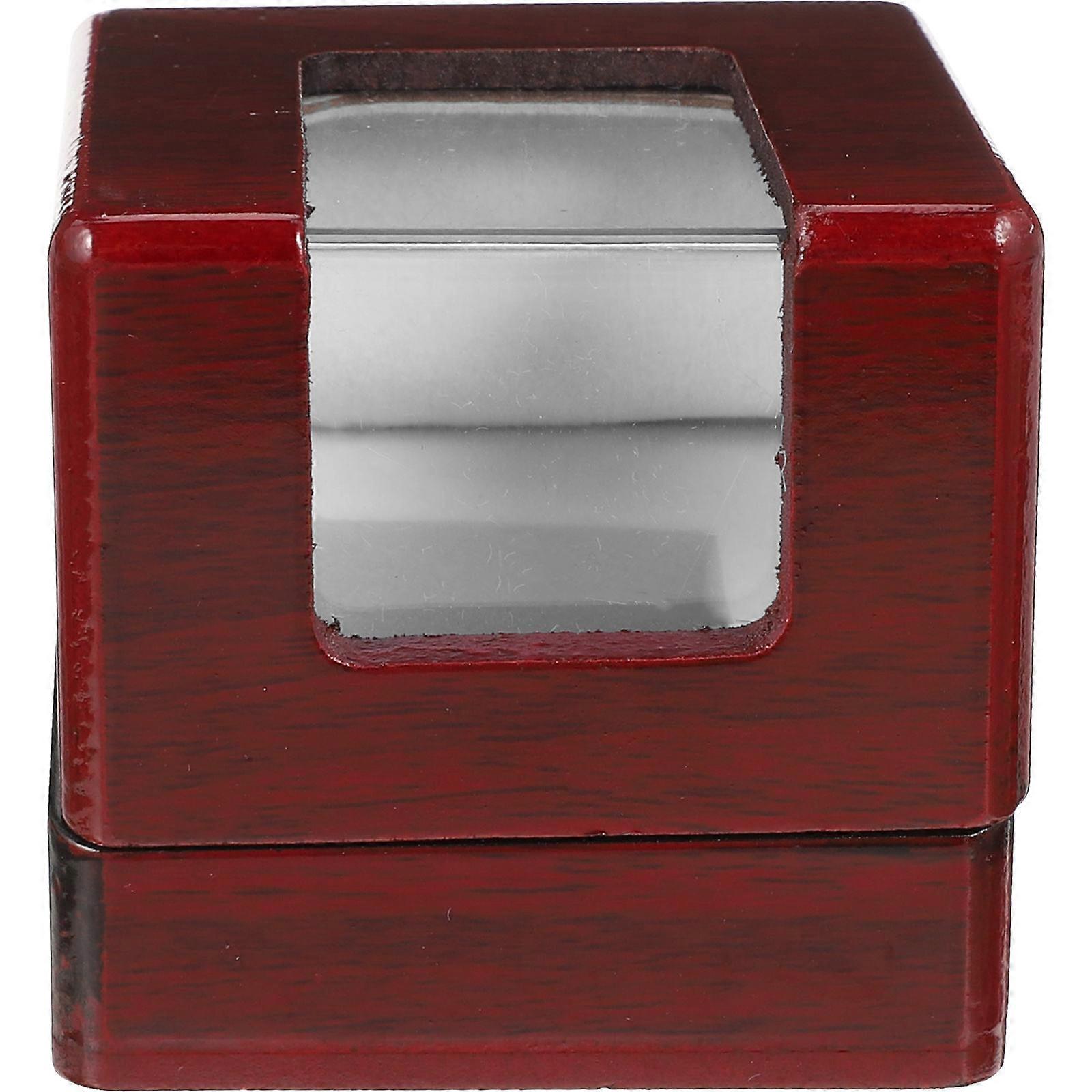 Portable Ring Box Square Shaped Ring Case For Jewelry Shop Display Dark Red 1Pack