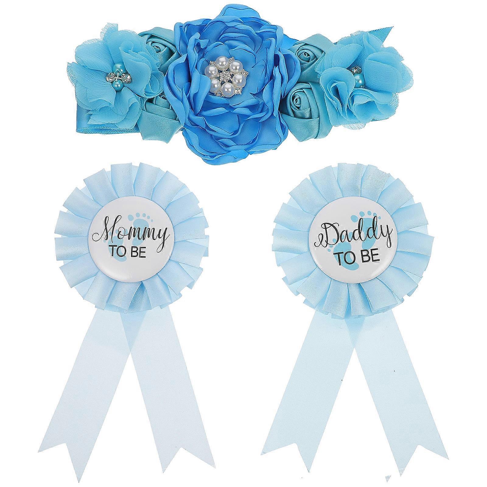 Maternity Sash Mommy Belt Daddy Corsage Pin Comfortable Eye Catching Keepsake for Expectant Moms
