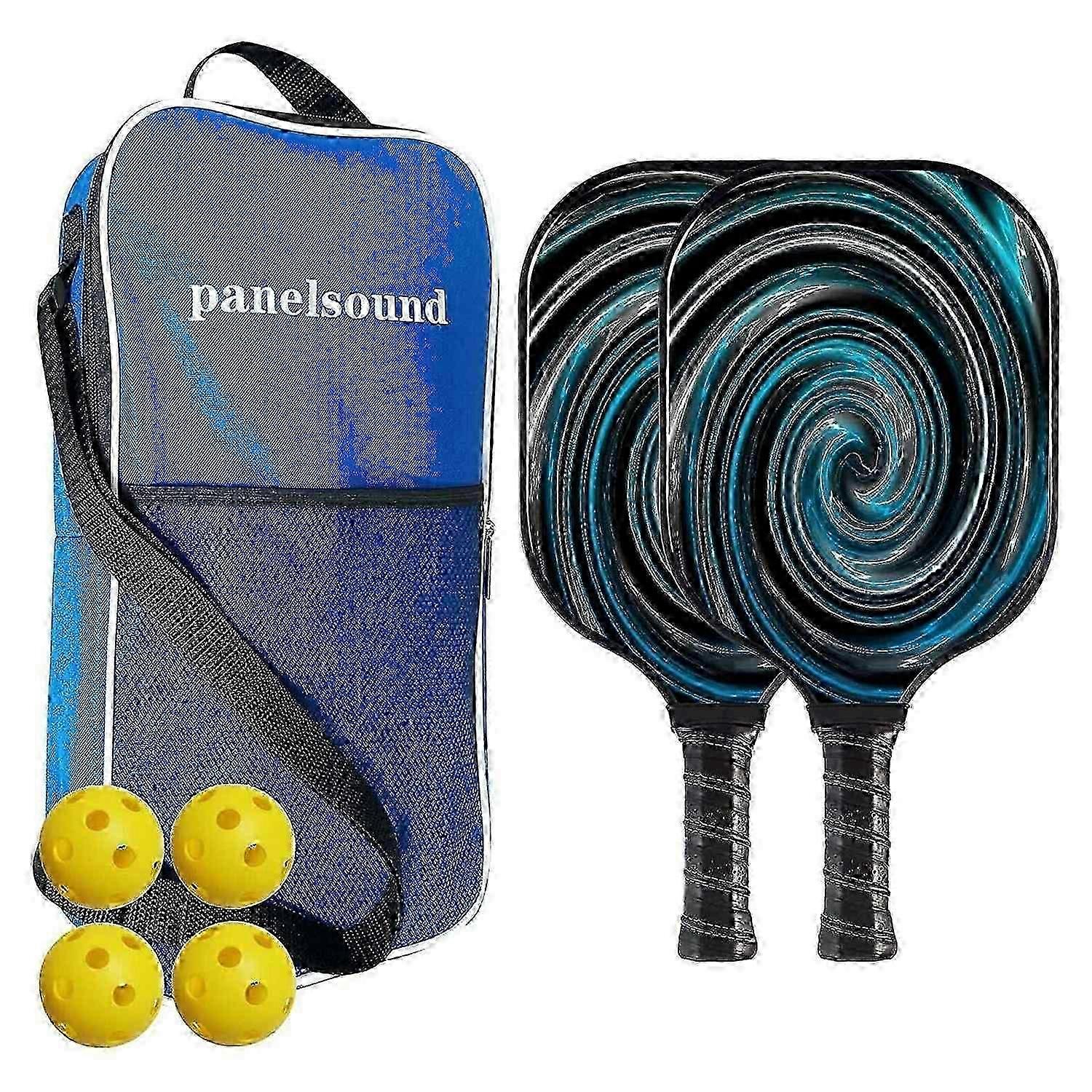 Set of 2 Pickleball Paddle Pickleball Paddle,Thin&Quick Pickleball Rackets Set with Carrying Bag,4 Balls JP