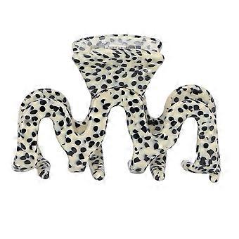 Haarkralle Clip Frauen Einfache Modisch Elegant Haarspange Haarschmuck Für Gesichtsreinigung Make-upLeopard Print Beige BlackYMMR)