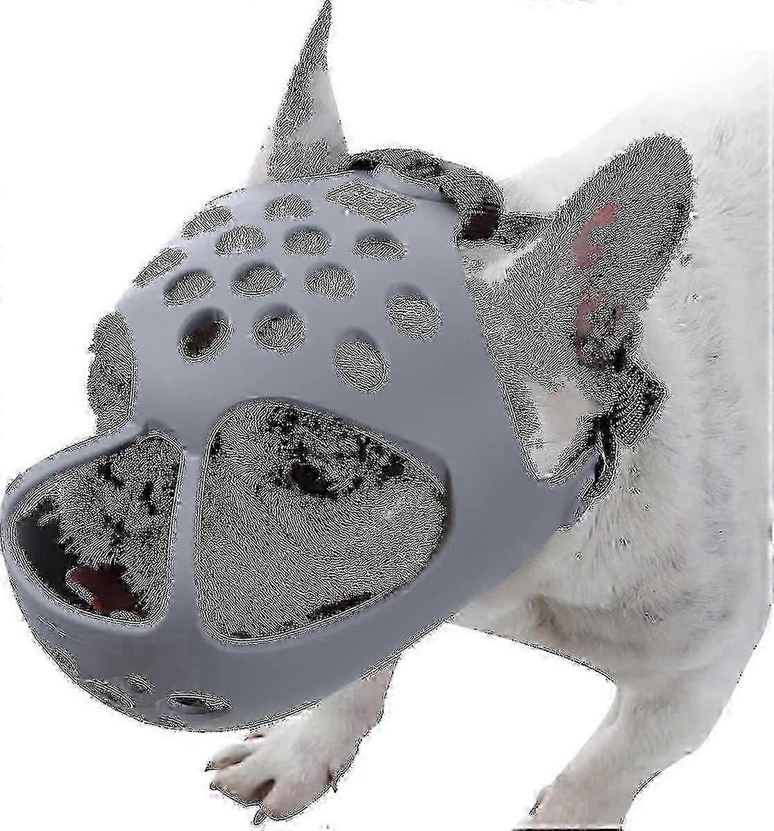 كمامة قابلة للتنفس قابلة للتعديل من السيليكون الناعم للكلاب قصيرة الخطم ، مثالية للتدريب على العض والمضغ