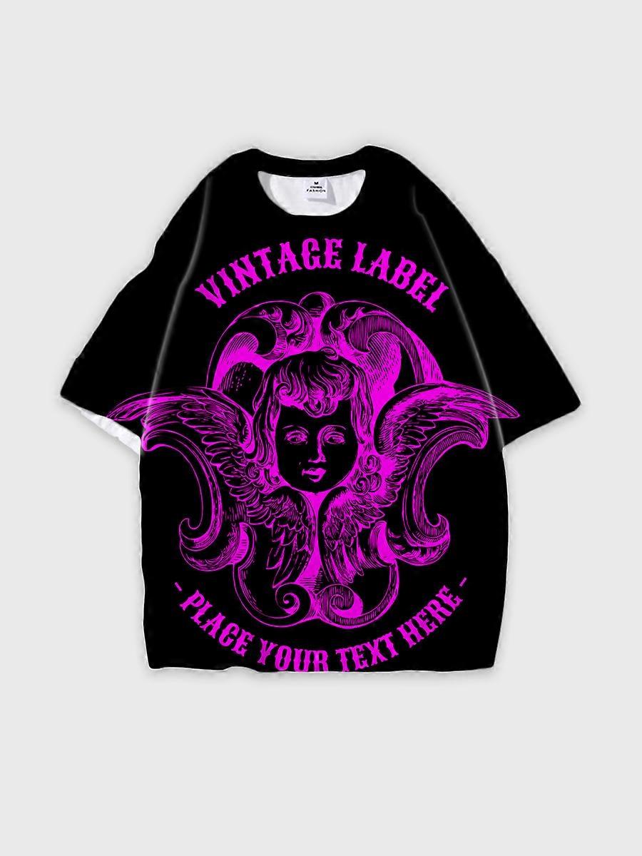 T-shirt round neck Pattern loose short sleeve JW446