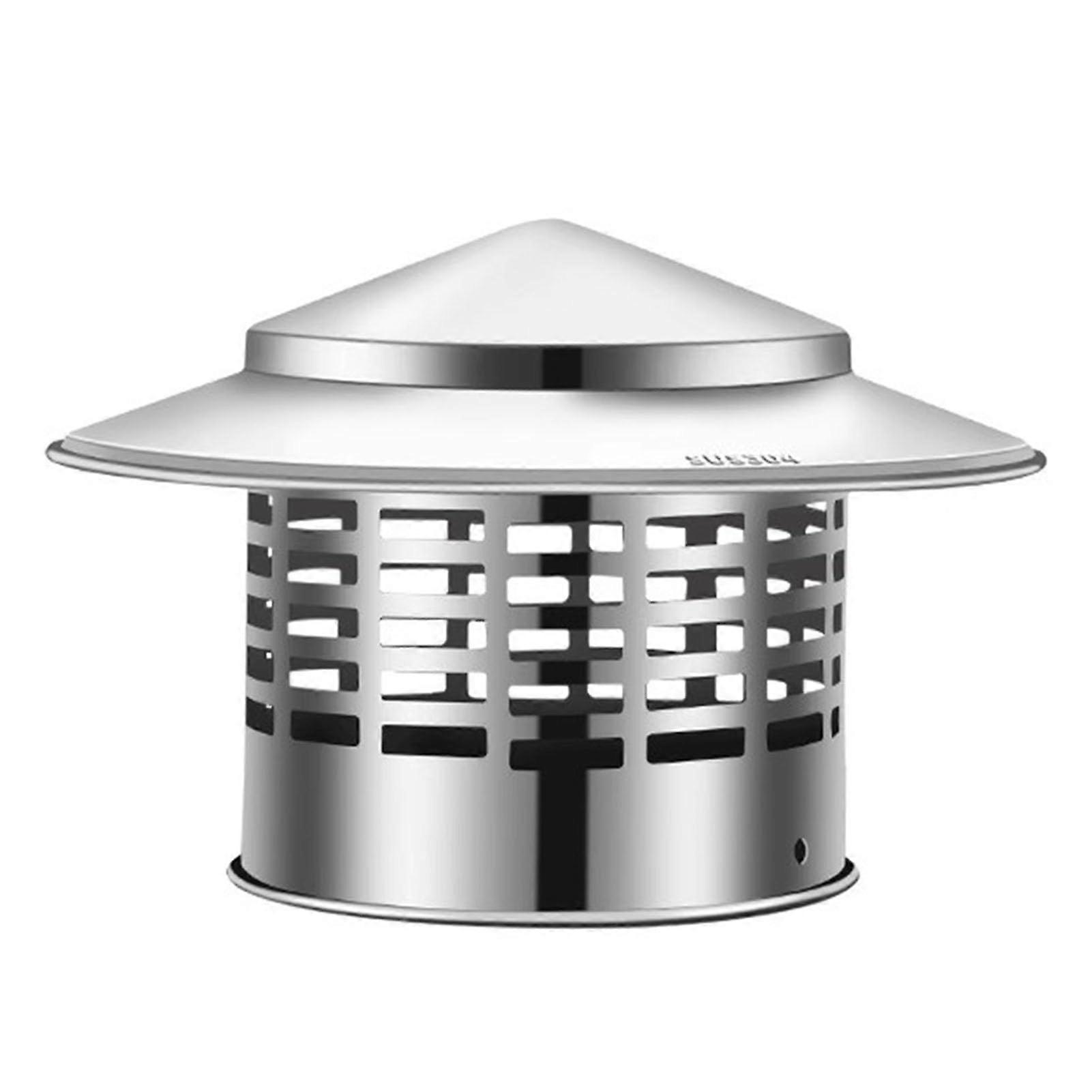 Round chimney vent cover, sturdy, waterproof, with privacy screen for roof protection, 3in (7.5cm)